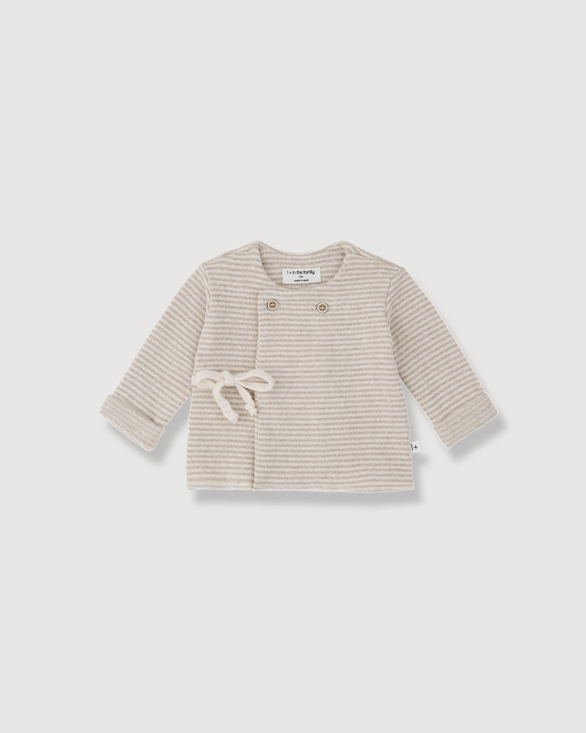 1+ IN THE FAMILY | cardigan a righine con laccetto