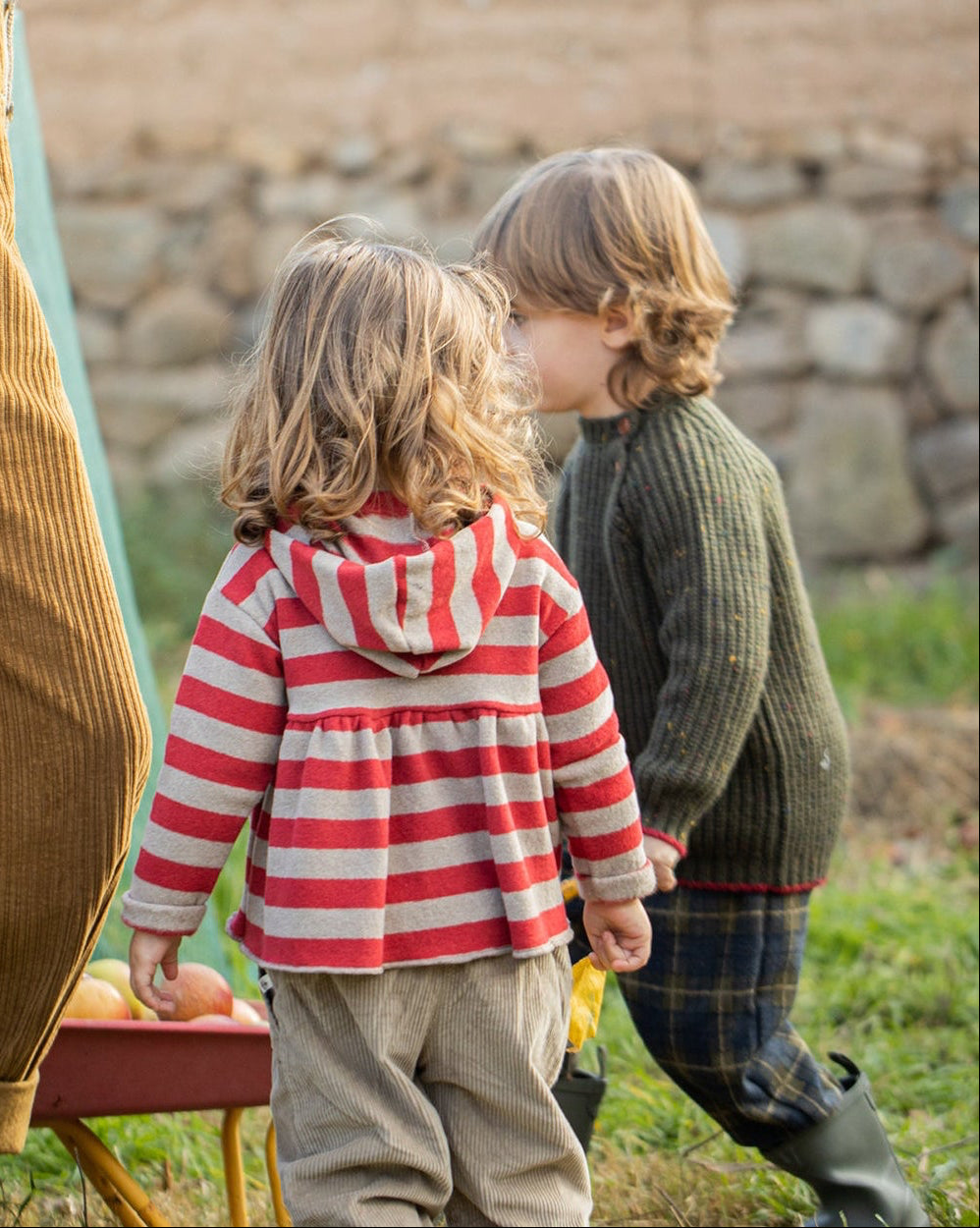 1+ IN THE FAMILY | felpa righe cappuccio