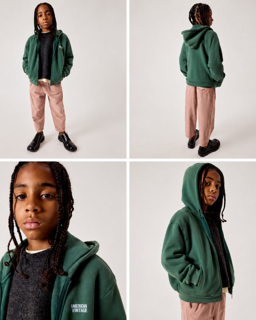 AMERICAN VINTAGE | felpa zip cappuccio