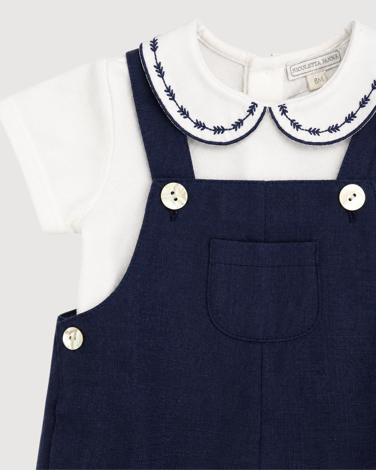 NICOLETTA FANNA | salopette lino con t-shirt