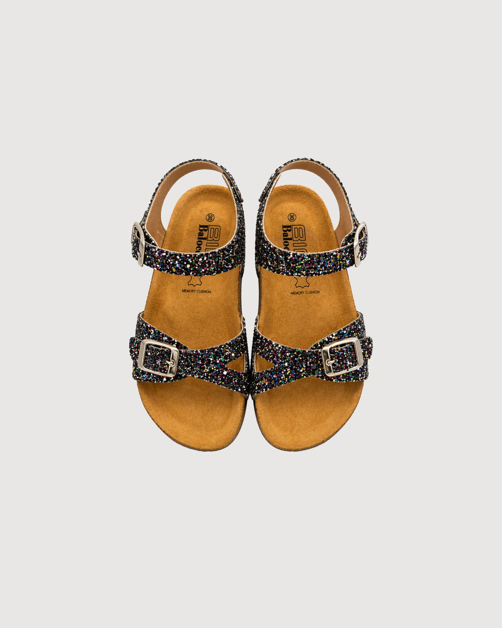 BALOCCHI | sandali doppia fibbia glitter