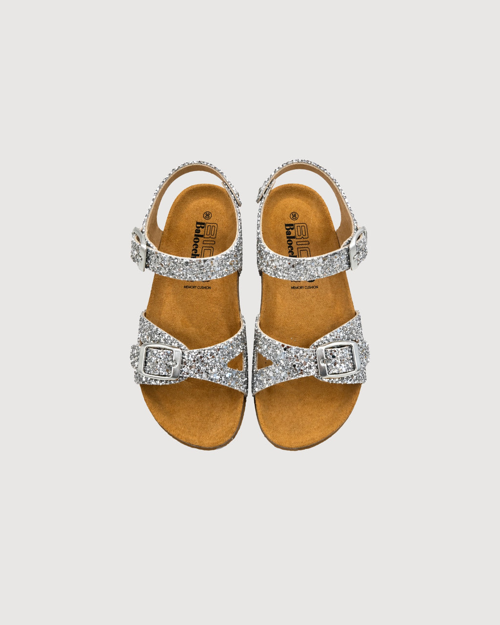 BALOCCHI | sandali doppia fibbia glitter