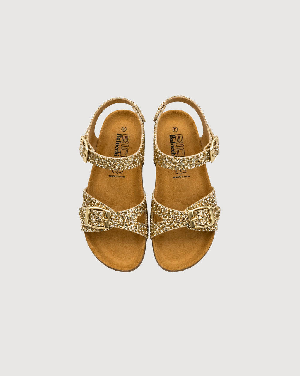 BALOCCHI | sandali doppia fibbia glitter