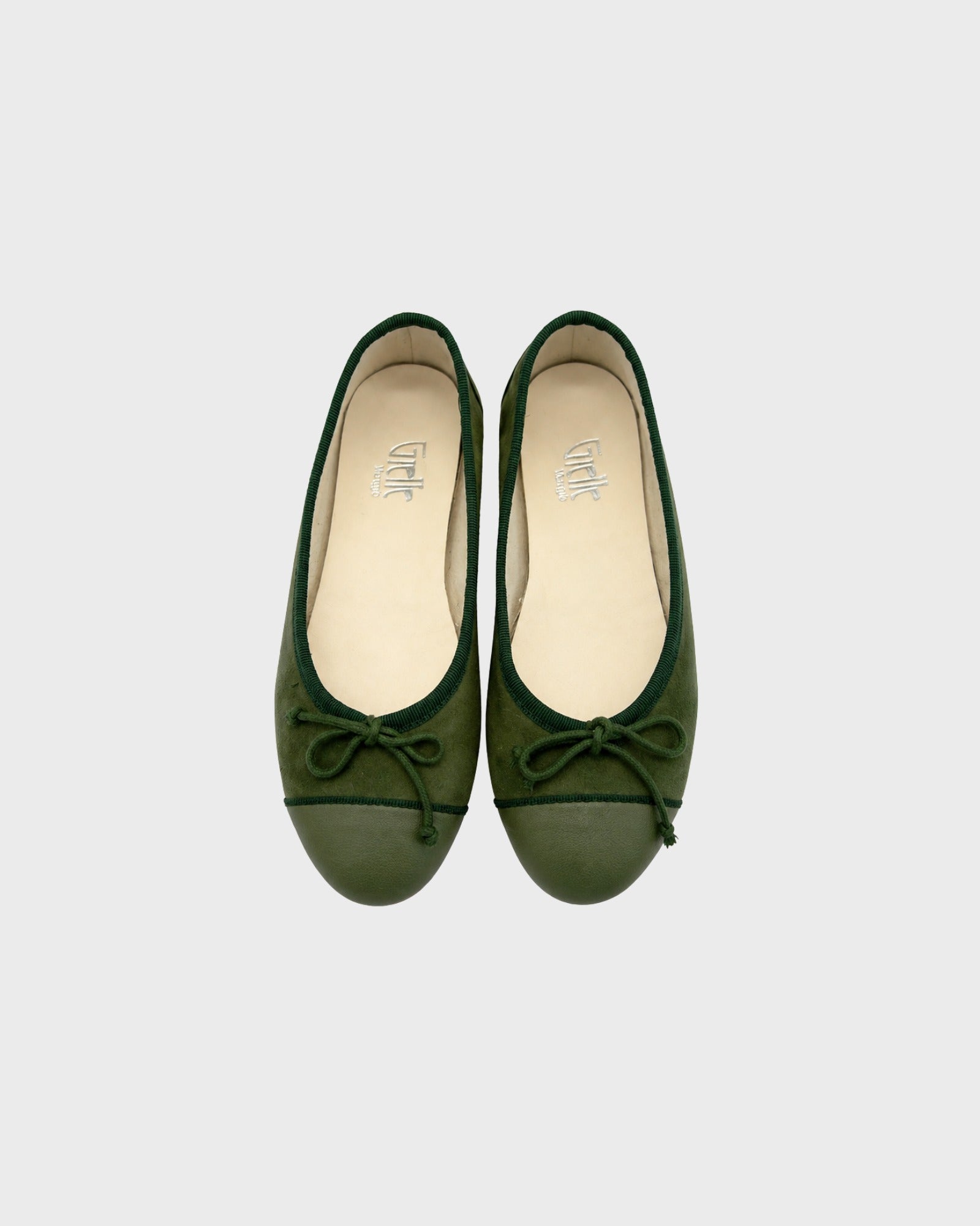 GIELLE | ballerina camoscio punta nappa