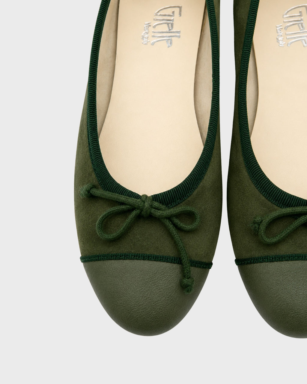 GIELLE | ballerina camoscio punta nappa