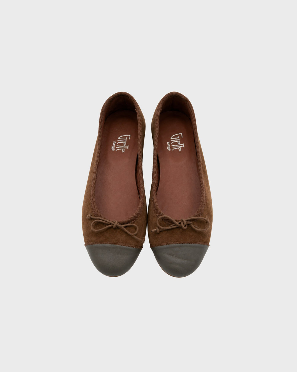 GIELLE | ballerina camoscio punta nappa