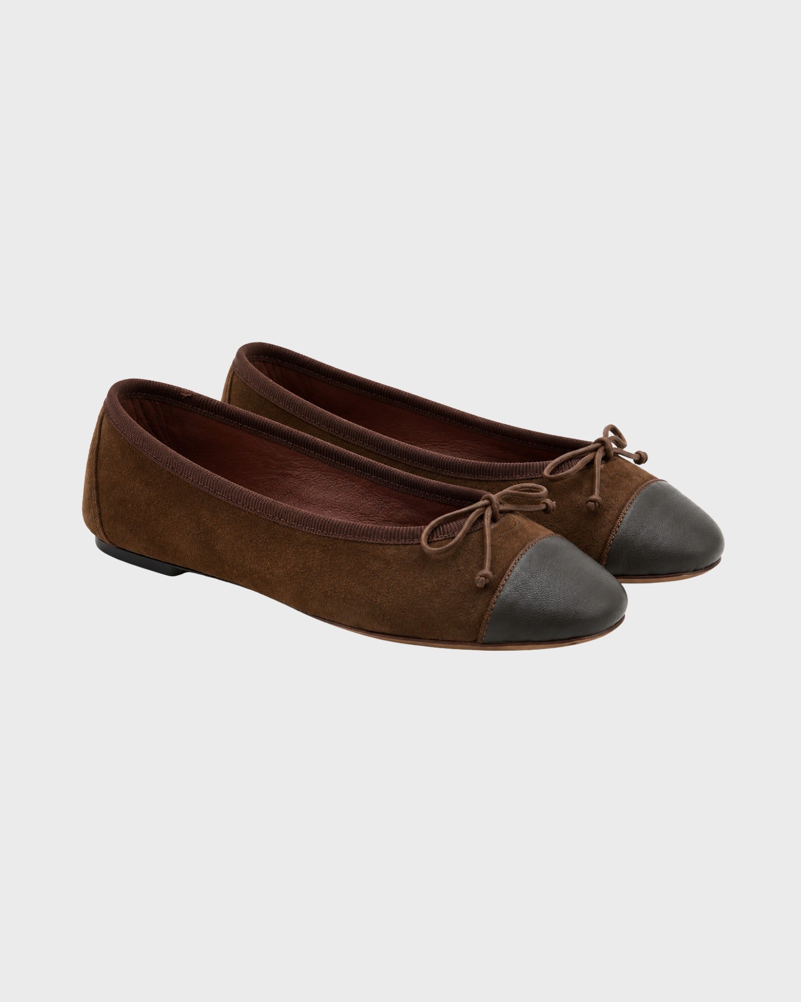GIELLE | ballerina camoscio punta nappa