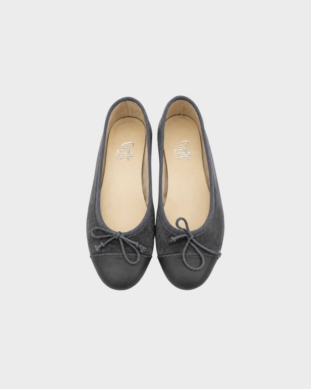 GIELLE | ballerina camoscio punta nappa
