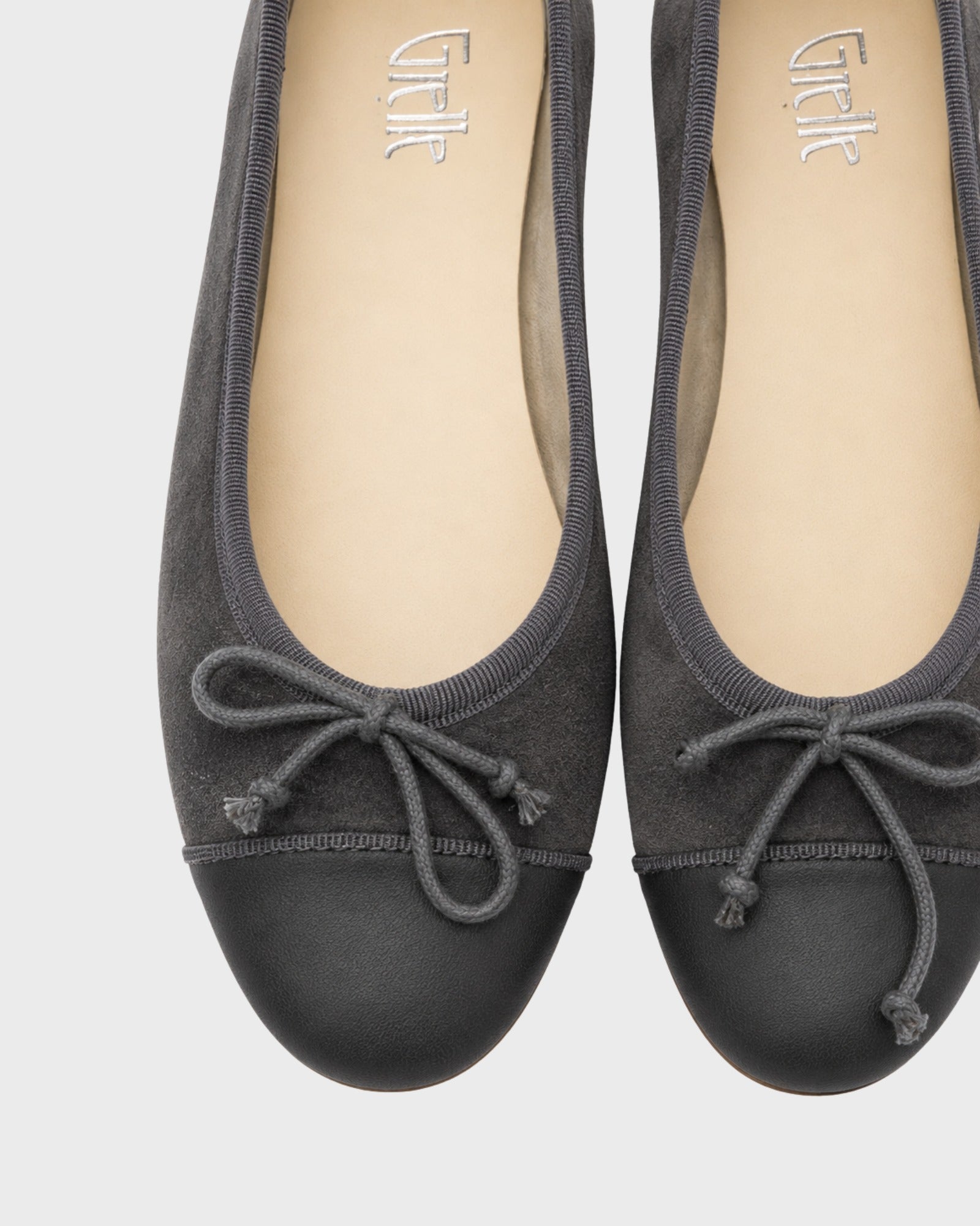 GIELLE | ballerina camoscio punta nappa