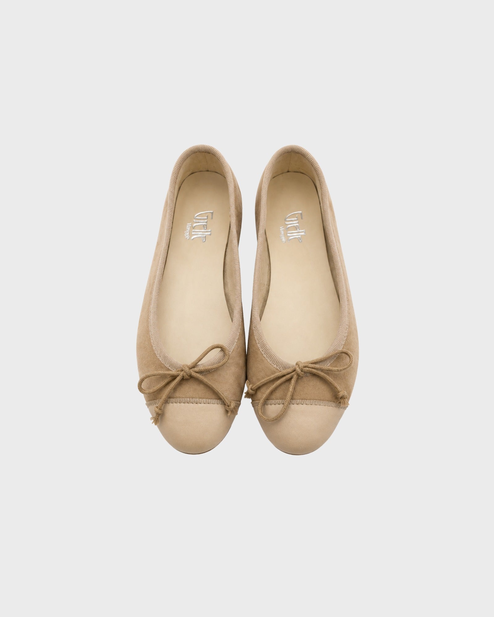 GIELLE | ballerina camoscio punta nappa