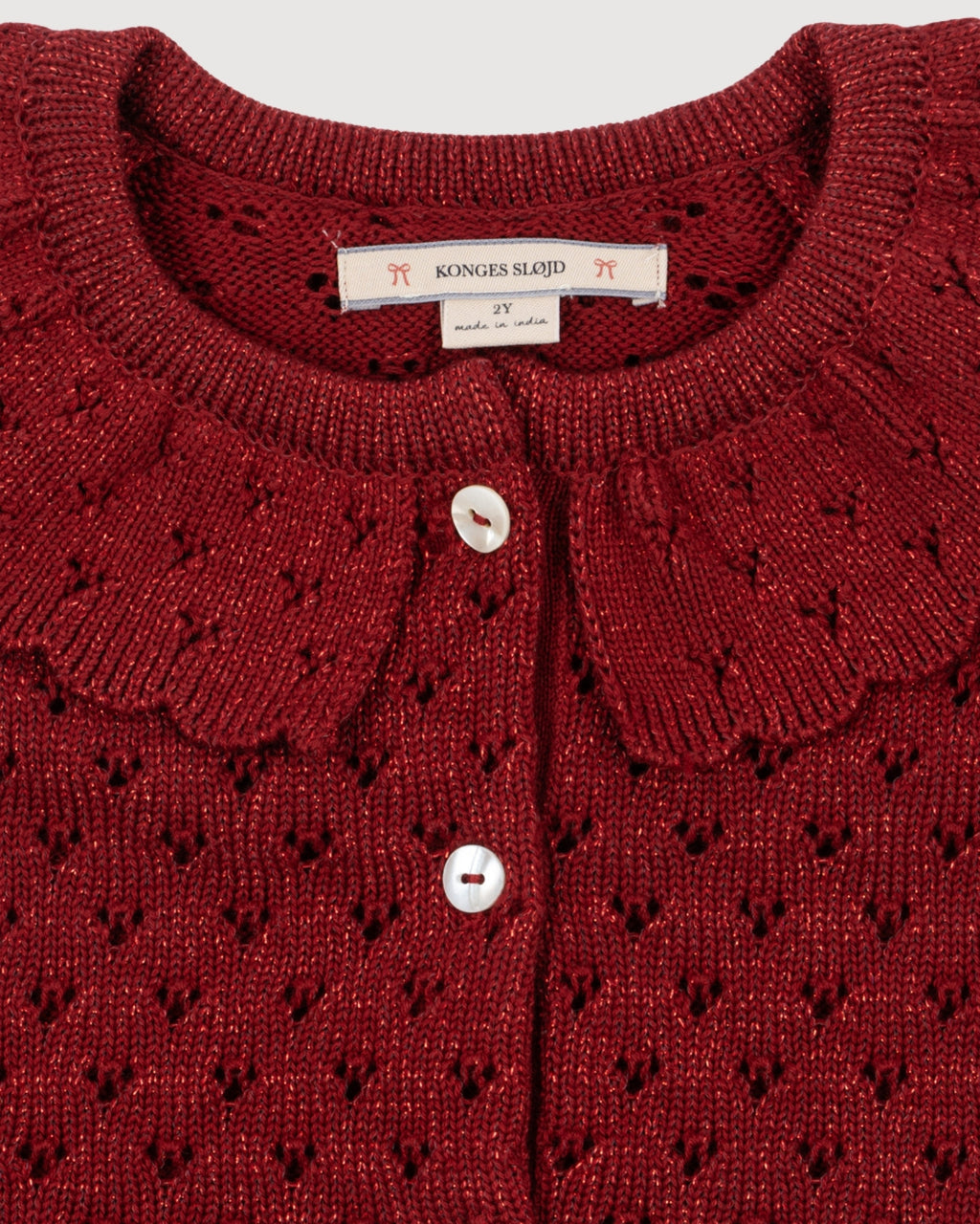 KONGES SLOJD | cardigan traforato con colletto