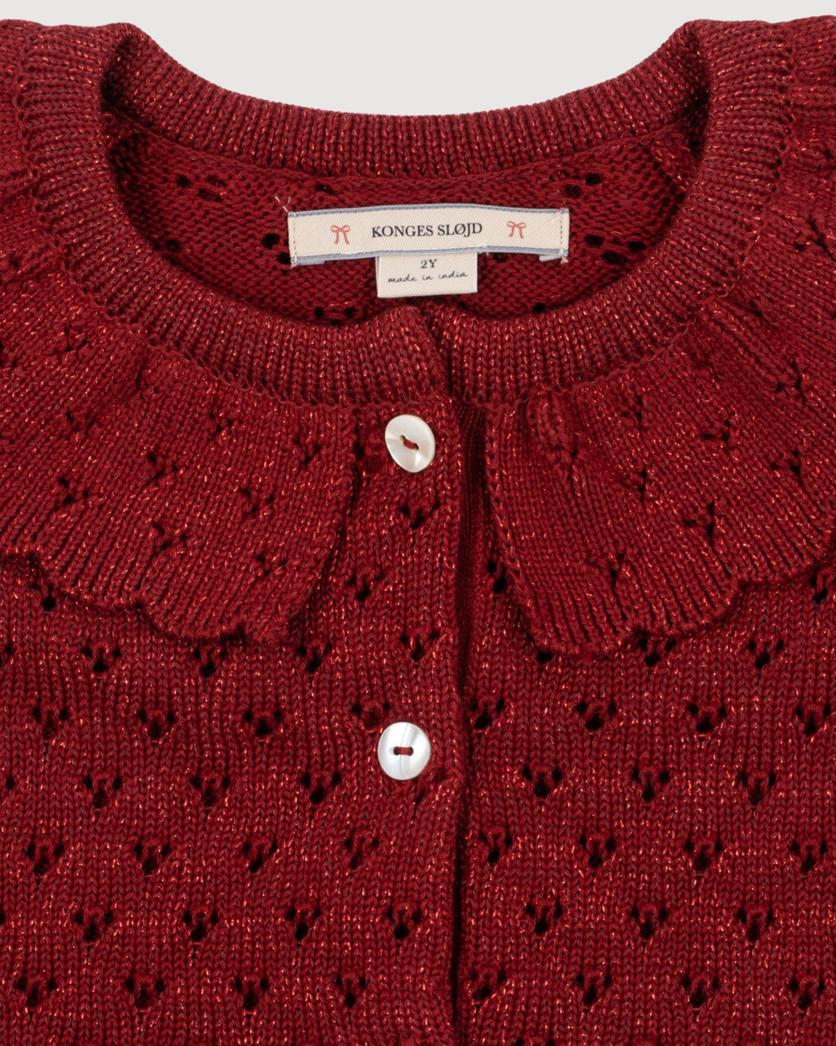 KONGES SLOJD | cardigan traforato con colletto