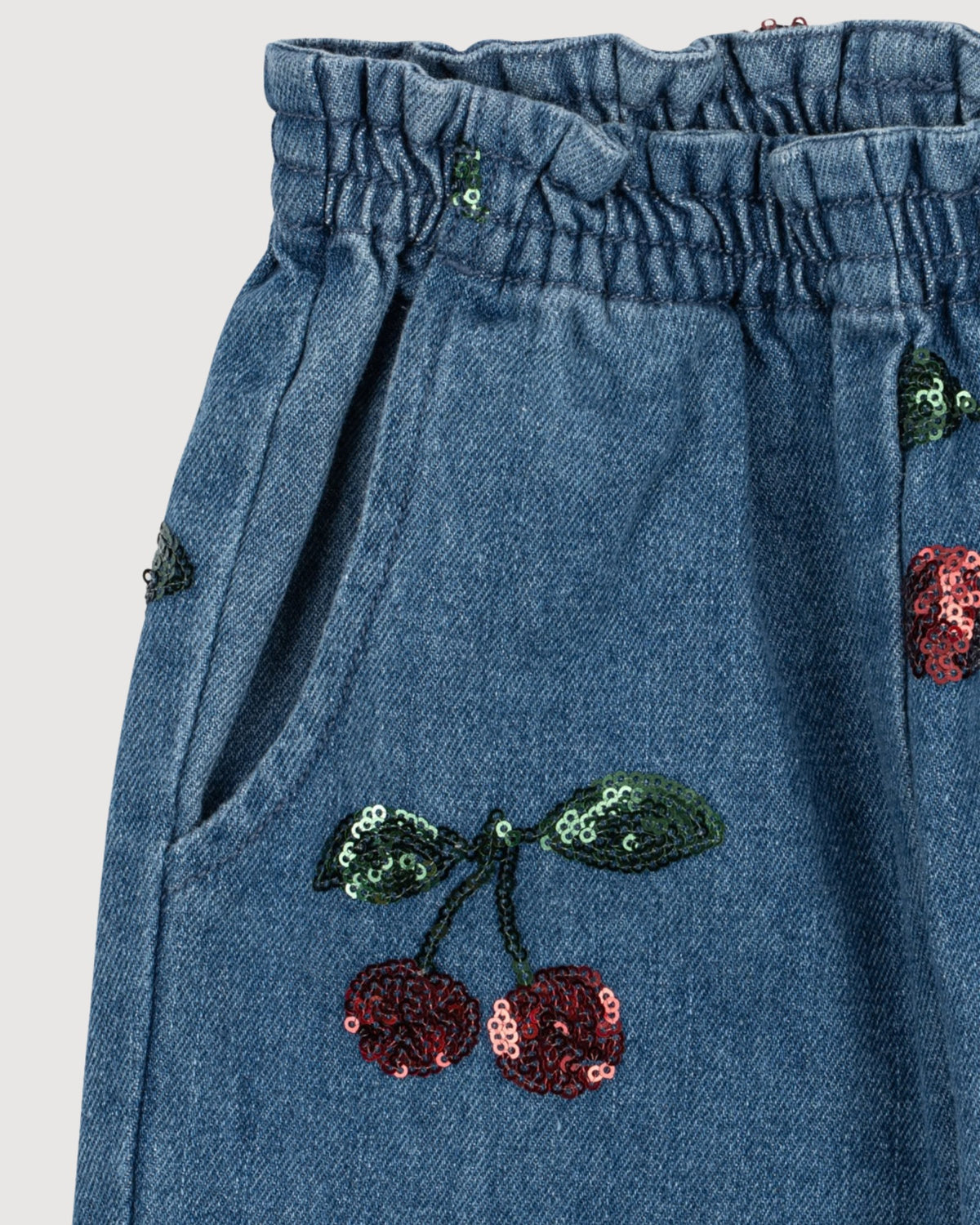 KONGES SLOJD | jeans con ciliegie di paillettes