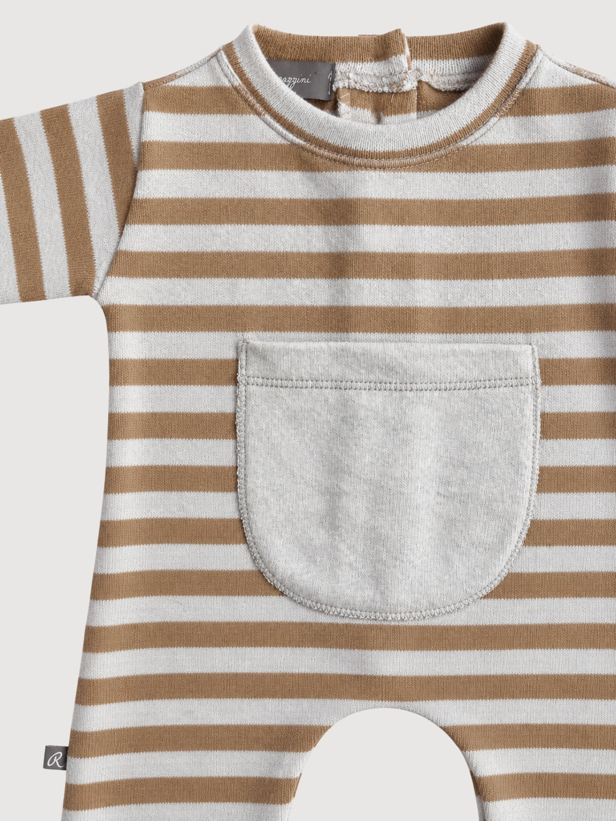 RAGAZZINI | tutina con maxi tasca in felpa-maglia a righe