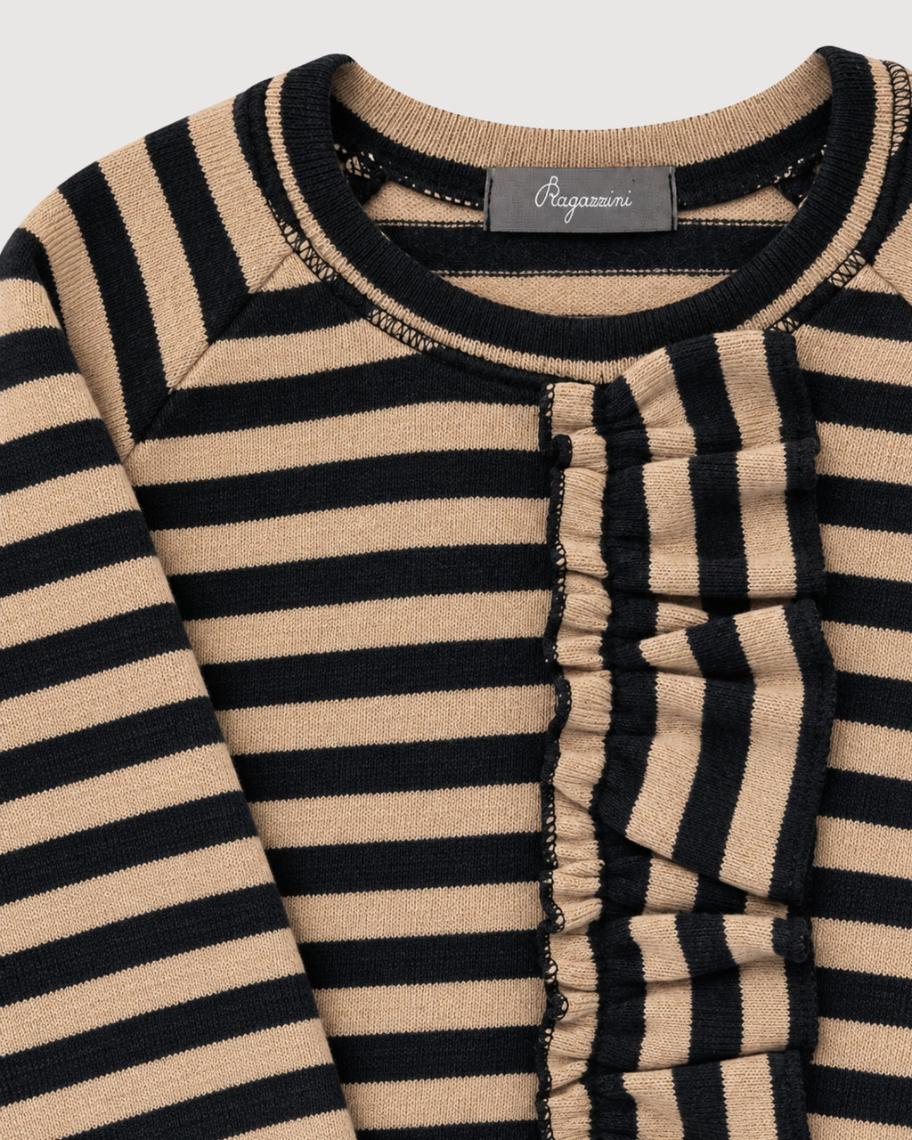 RAGAZZINI | maglia con ruches in felpa-maglia a righe