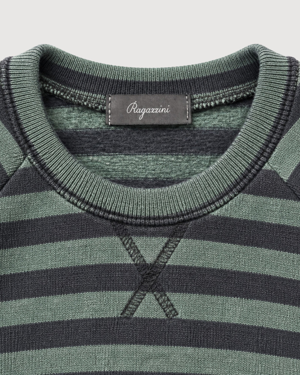 RAGAZZINI | maglia con tasca in felpa-maglia a righe