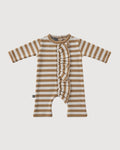 RAGAZZINI | tutina con rouches in felpa-maglia a righe