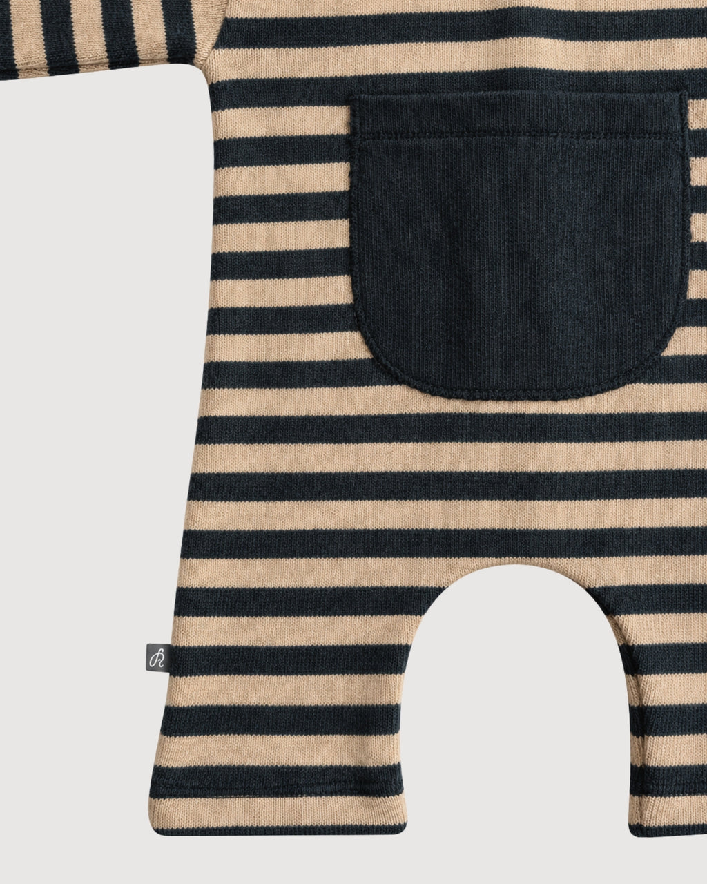 RAGAZZINI | tutina con maxi tasca in felpa-maglia a righe
