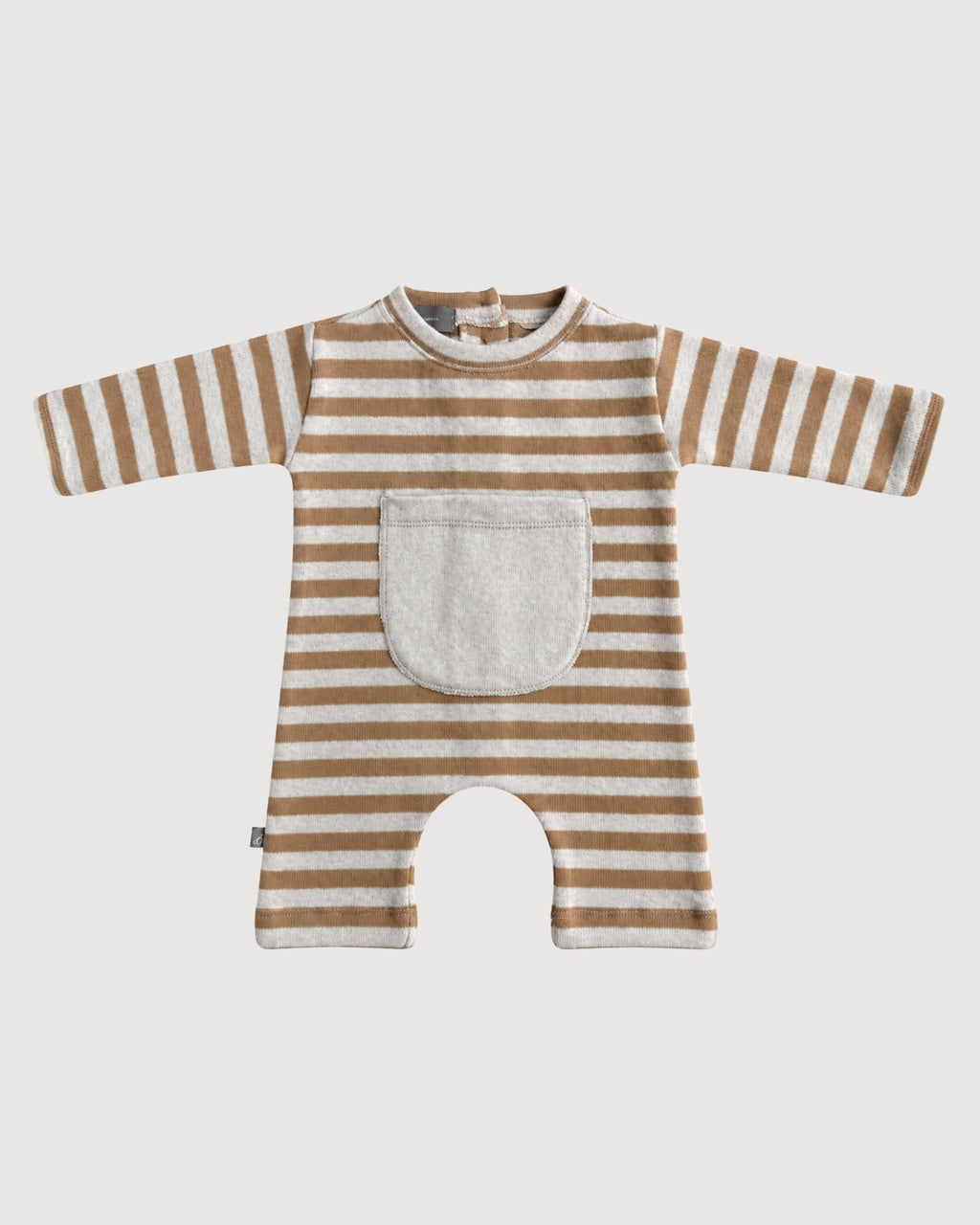RAGAZZINI | tutina con maxi tasca in felpa-maglia a righe