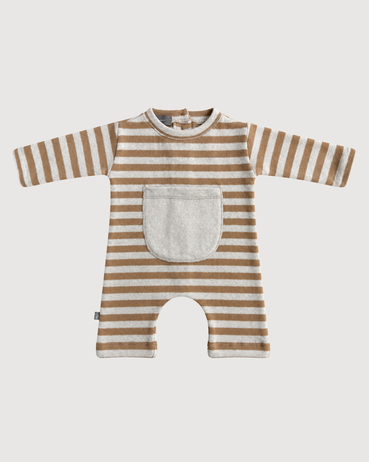 RAGAZZINI | tutina con maxi tasca in felpa-maglia a righe