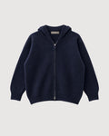 RAGAZZINI | maglione con zip e cappuccio in lana merino e cashmere