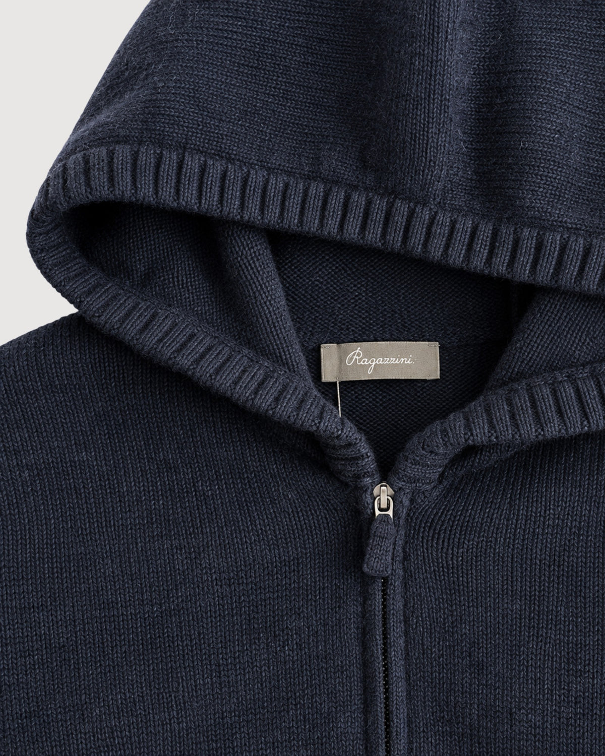 RAGAZZINI | maglione con zip e cappuccio in lana merino e cashmere