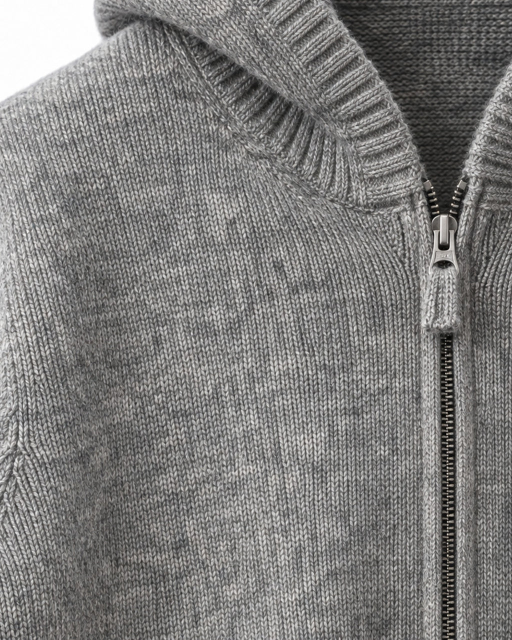 RAGAZZINI | maglione con zip e cappuccio in lana merino e cashmere