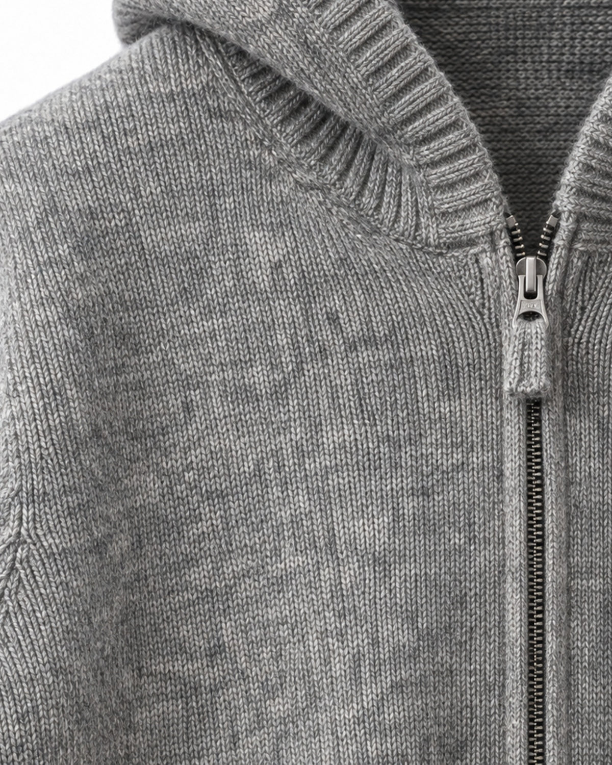 RAGAZZINI | maglione con zip e cappuccio in lana merino e cashmere