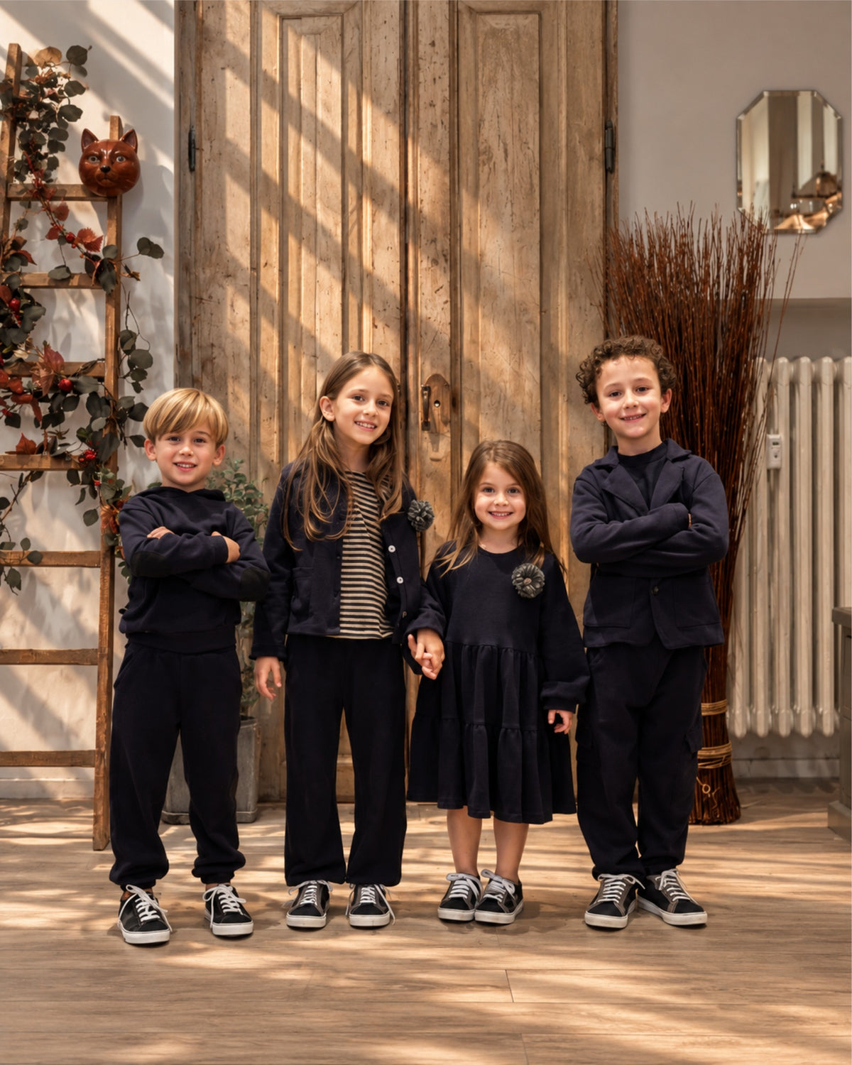 RAGAZZINI | cardigan con balza in felpa-maglia