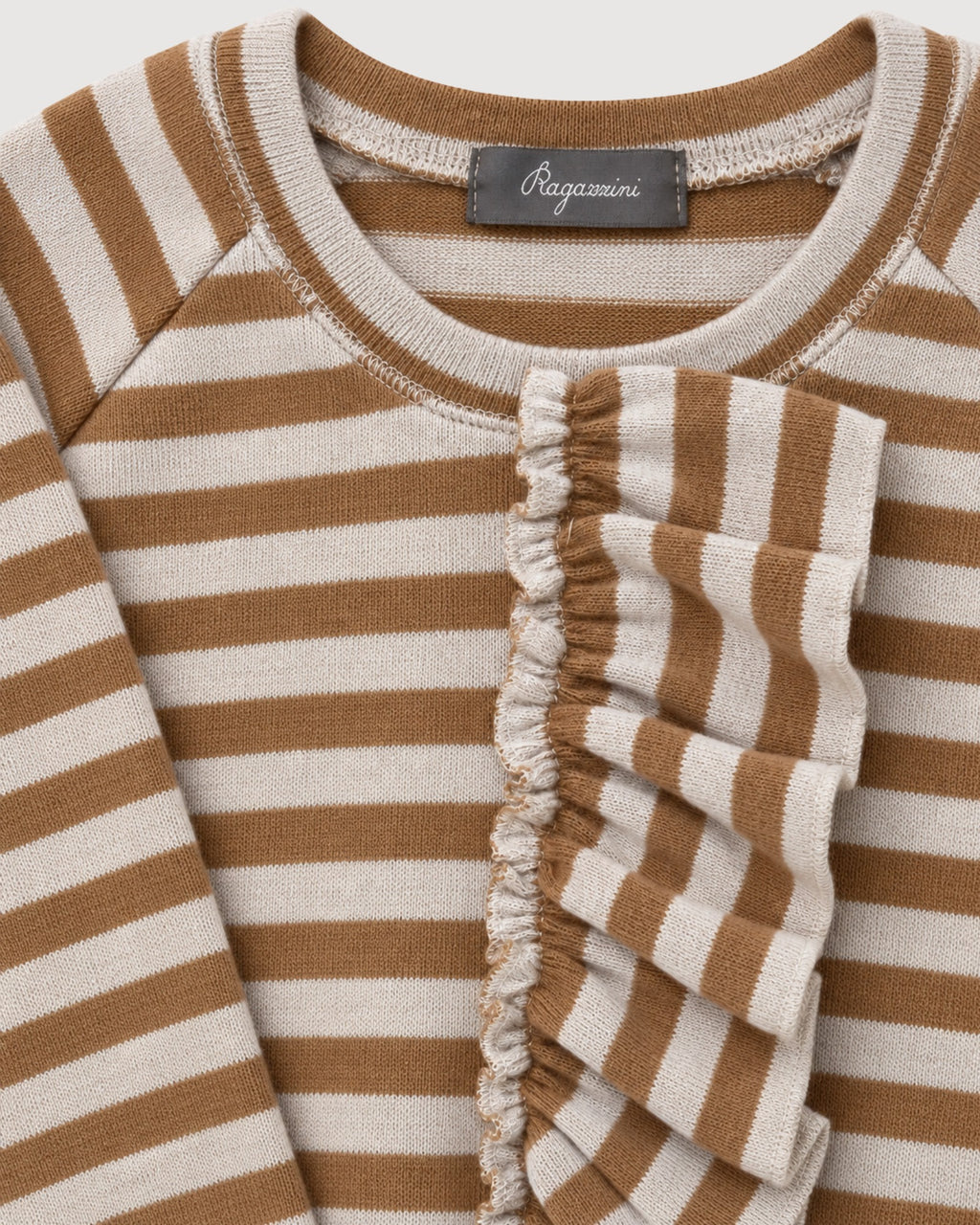 RAGAZZINI | maglia con ruches in felpa-maglia a righe