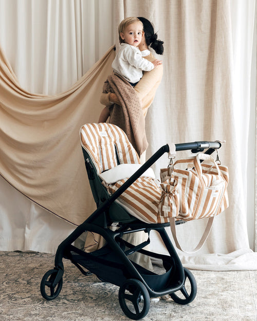 BABY SHOWER | borsa per passeggino righe